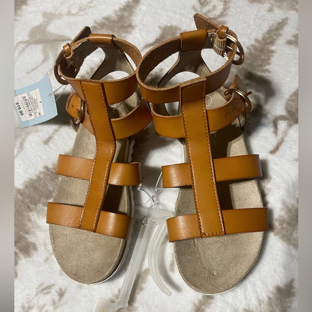 NWT Cat & Jack Girls Leather Sandals
